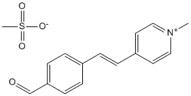 Molecular Structure of 89868-58-6 (Pyridinium, 4-[2-(4-formylphenyl)ethenyl]-1-methyl-, methanesulfonate)